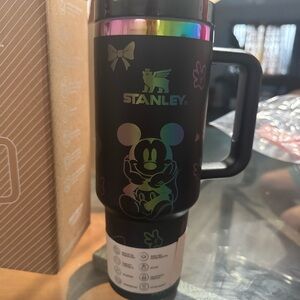 Stanley Black Travel Mug with Mickey Mouse and Rainbow Accents